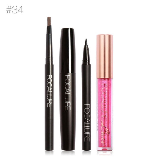 FOCALLURE New 4Pcs Easy Lip Makeup Set