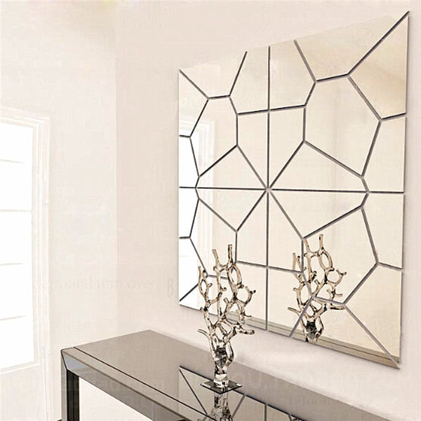 Moire Pattern Quare Mirror Tile 3D Decal  Wall
