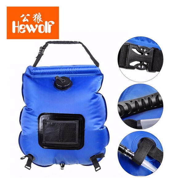 Hewolf 20L Summer Outdoor Folding Solar Heating Water Bag With Thermometer