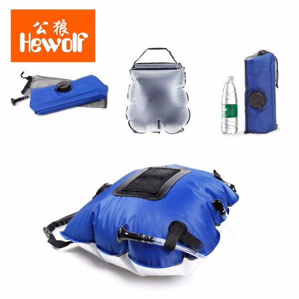 Hewolf 20L Summer Outdoor Folding Solar Heating Water Bag With Thermometer
