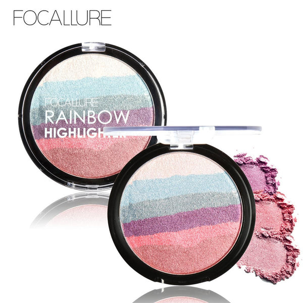 FOCALLURE Pro DIY Rainbow Highlighter Powder Palette