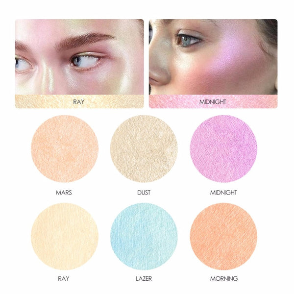 Focallure 6 Colors Face Highlighter Palette