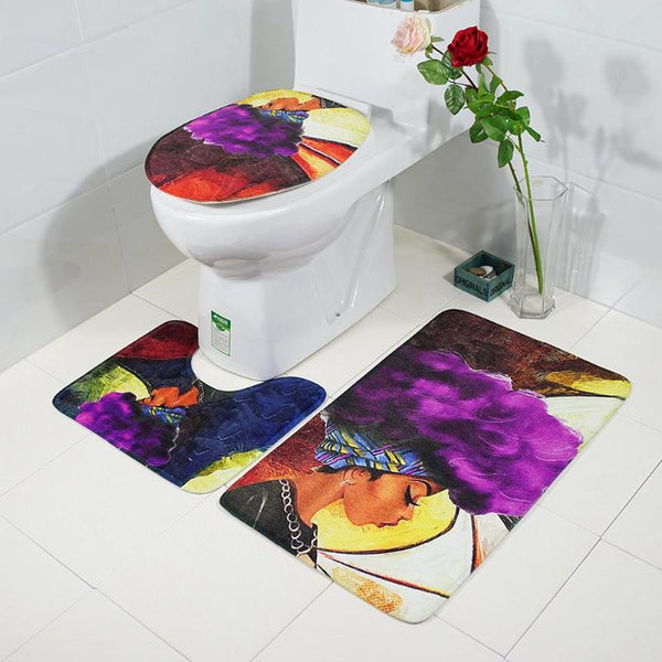 3Pcs/set New African Girl Print Bathroom Set