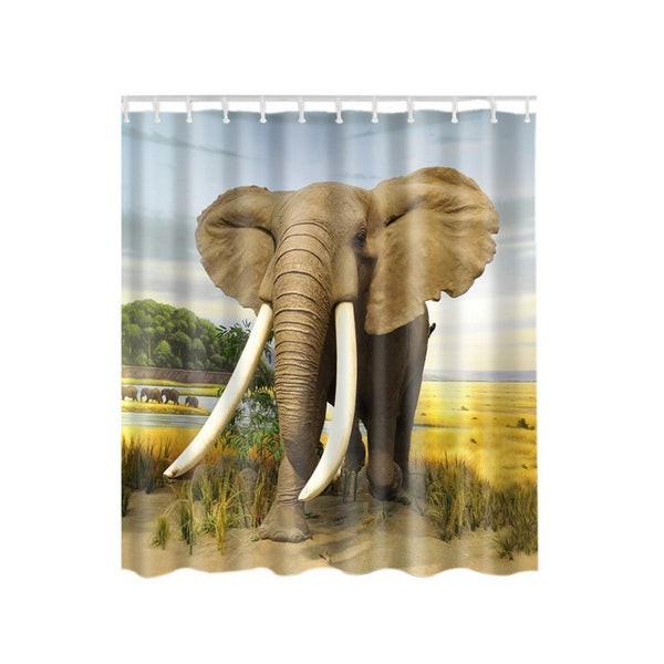 Animal Pattern Elephant Butterfly Peacock Shower Curtain