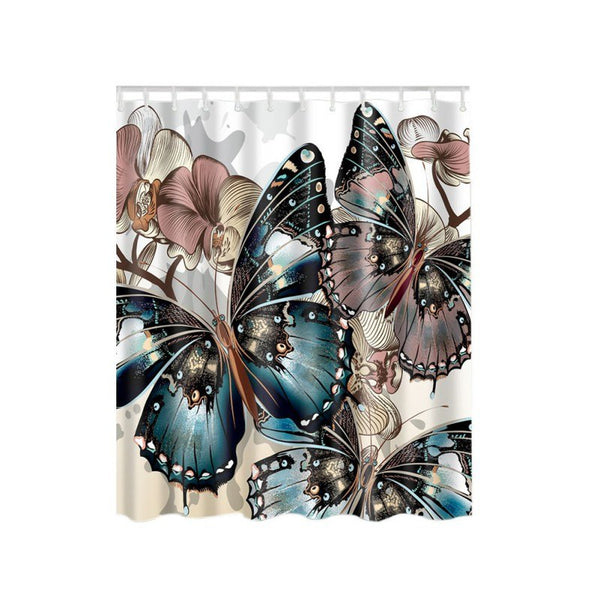 Animal Pattern Elephant Butterfly Peacock Shower Curtain