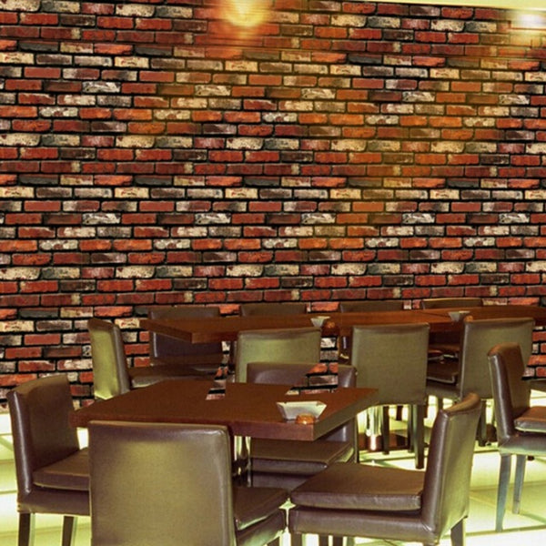 New PVC Self-Adhesive Wall Paper Brick  3D Imitation Rock Stone Vinyl Wallpaper