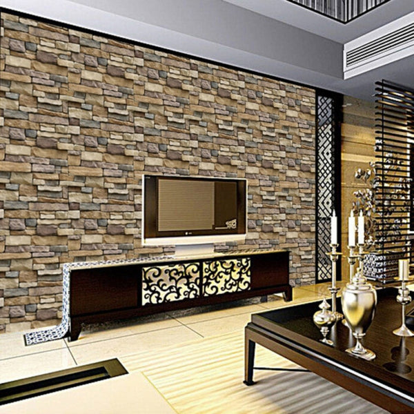 3D Imitation Rock Stone Vinyl Wallpaper
