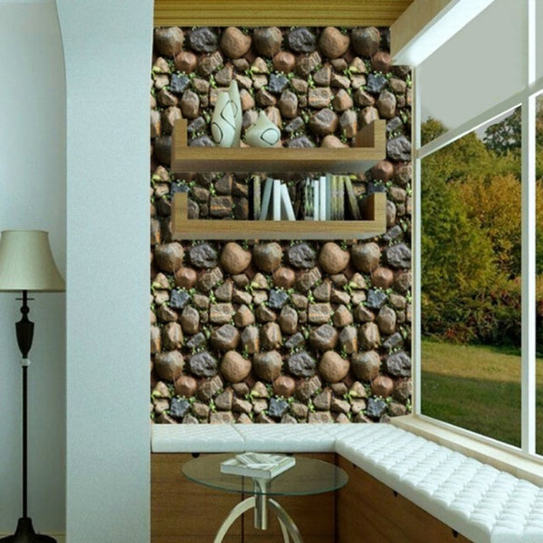 3D Imitation Rock Stone Vinyl Wallpaper