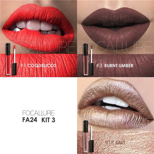 FOCALURE 3Pcs Long-lasting Lip