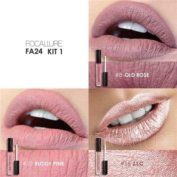 FOCALURE 3Pcs Long-lasting Lip