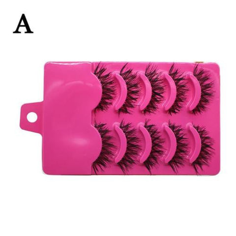 5 Pairs Black Cross Soft Long False Eyelash
