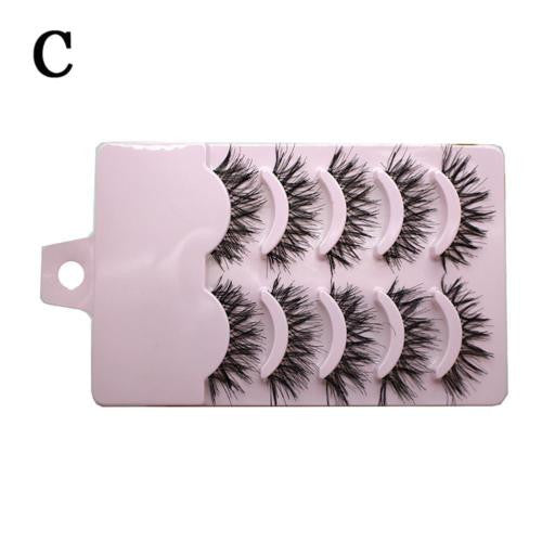 5 Pairs Black Cross Soft Long False Eyelash