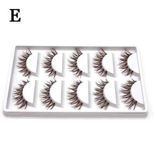 5 Pairs Black Cross Soft Long False Eyelash