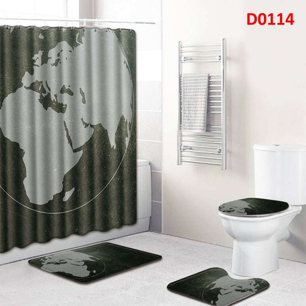 4pcs  Shower Curtain Set