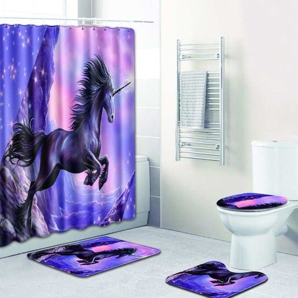 4pcs  Shower Curtain Set