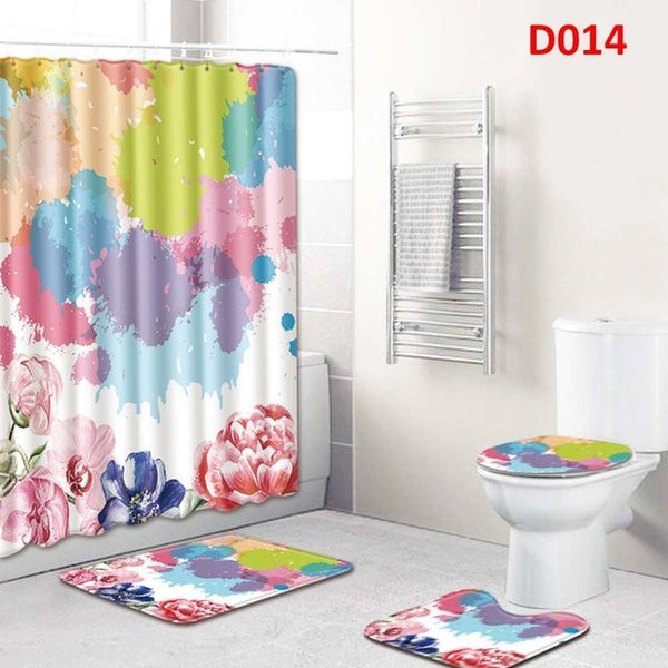4pcs  Shower Curtain Set