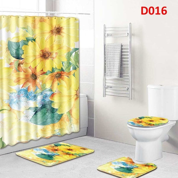 4pcs  Shower Curtain Set