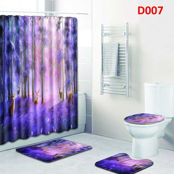 4pcs  Shower Curtain Set