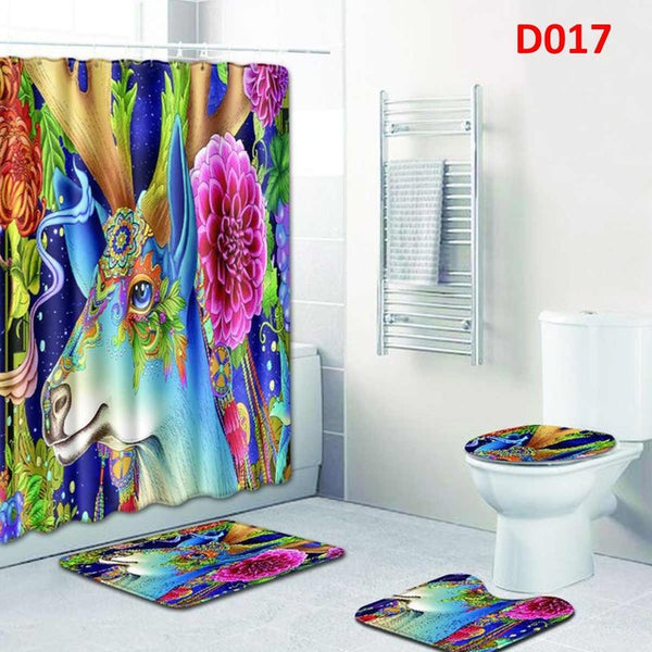 4pcs  Shower Curtain Set