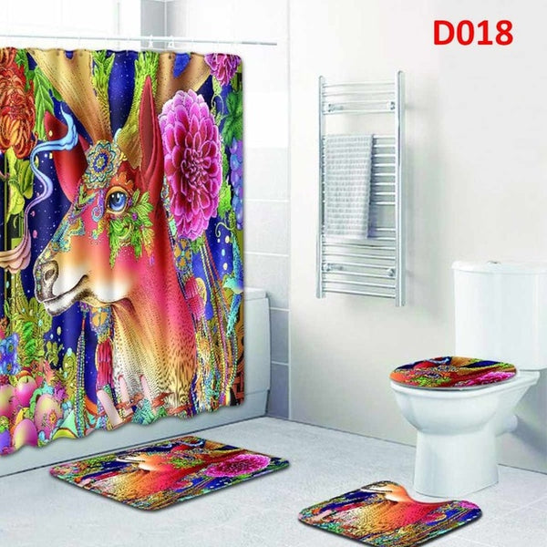 4pcs  Shower Curtain Set