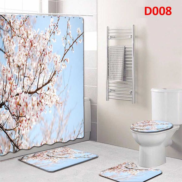 4pcs  Shower Curtain Set