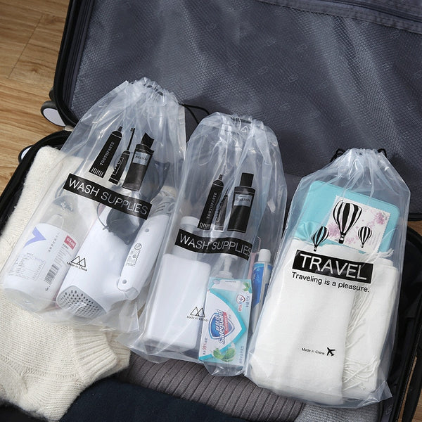 Transparent Cosmetic Bag Travel Drawstring Storage Pouch