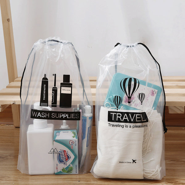 Transparent Cosmetic Bag Travel Drawstring Storage Pouch