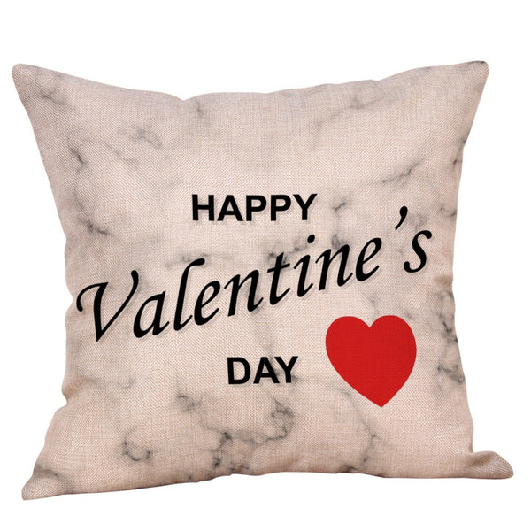 Happy Valentine's Day Throw Pillow Case Sweet Love Square Cushion Cover