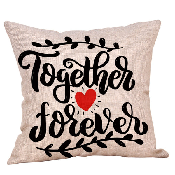 Happy Valentine's Day Throw Pillow Case Sweet Love Square Cushion Cover