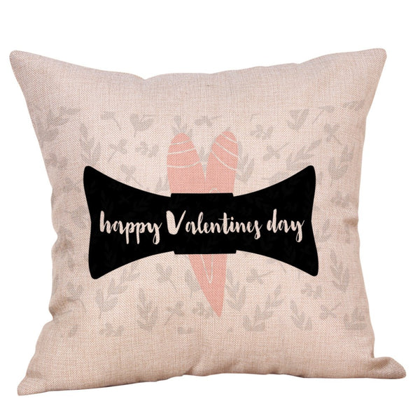 Happy Valentine's Day Throw Pillow Case Sweet Love Square Cushion Cover