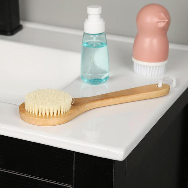 Wooden Long Handle Bristle Bath Brush