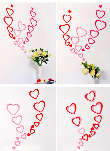 5 pcs 3D DIY Wall Heart Shape Decal