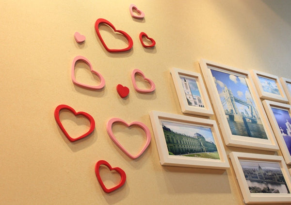 5 pcs 3D DIY Wall Heart Shape Decal