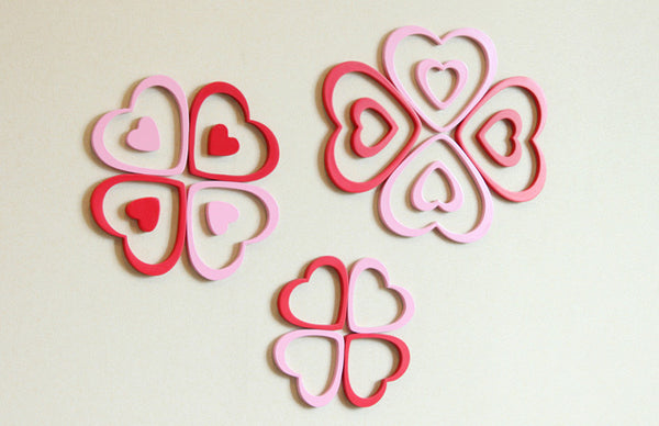 5 pcs 3D DIY Wall Heart Shape Decal