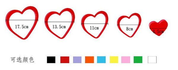 5 pcs 3D DIY Wall Heart Shape Decal