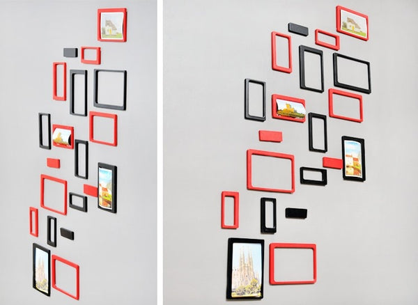 3D Square Wood Photo Frame 5pcs set