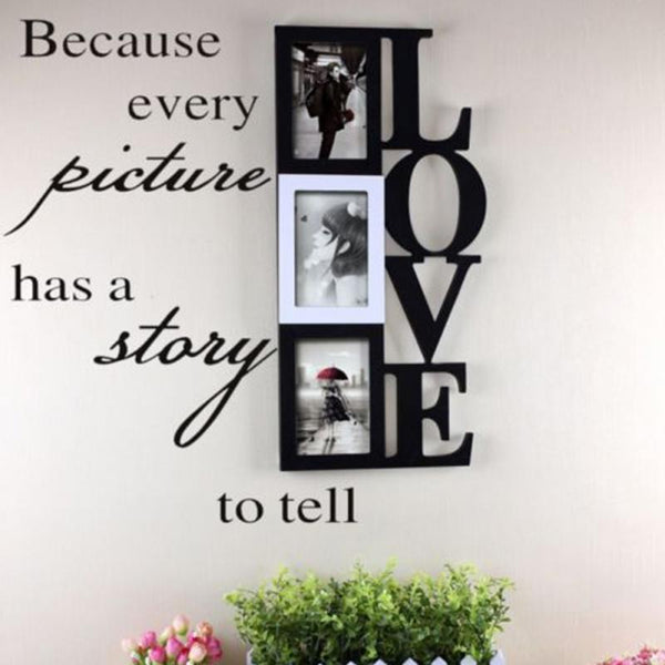 1pc PVC 30*24cm Because Every Picture Has A Story To Tell Wall Decal