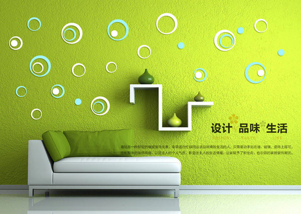 5pcs/1set 3D Circle DIY Removable Wall Art