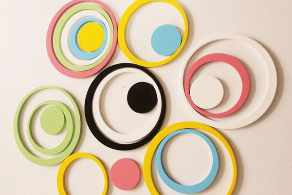 5pcs/1set 3D Circle DIY Removable Wall Art