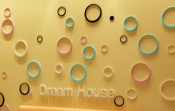 5pcs/1set 3D Circle DIY Removable Wall Art